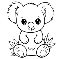 Fototapeta premium koala coloring page illustration