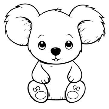 koala coloring page illustration