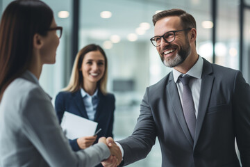 portrait of a business team shaking hands