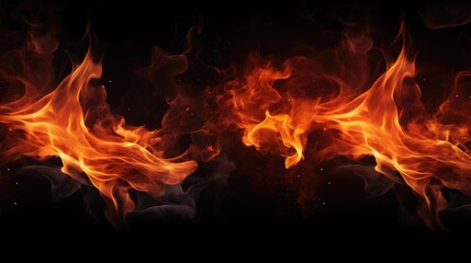 fire flames on dark background