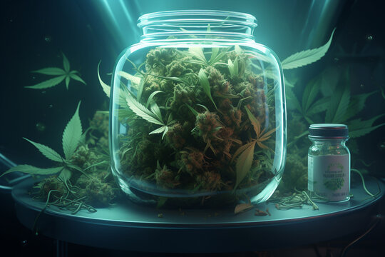 medical Cannabis in lab concept  