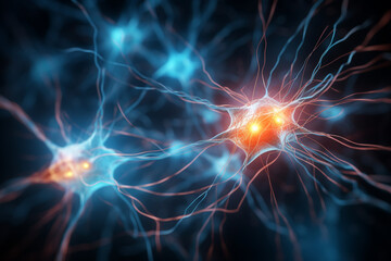 Neurons firing in the brain 