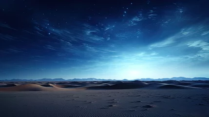 Fototapete Morgen mit Nebel Desert At Night with Beautiful Sky
