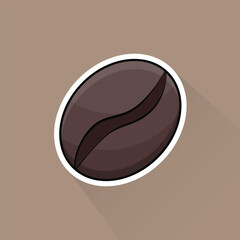 Illustration Vector of Coffee Bean in Flat Design