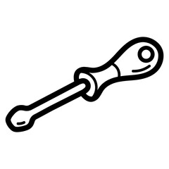 screwdriver line icon style