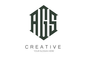 Monogram Logo Design. AGS letter logo design, Modern logo design.