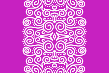 Beautiful white and pink flower batik ethnic dayak ornament for wallpaper background ads 