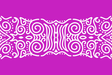 Beautiful white and pink flower batik ethnic dayak ornament for wallpaper background ads 