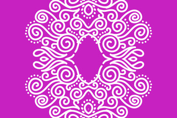 Beautiful white and pink flower batik ethnic dayak ornament for wallpaper background ads 