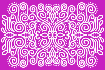 Beautiful white and pink flower batik ethnic dayak ornament for wallpaper background ads 