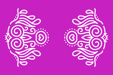 Beautiful white and pink flower batik ethnic dayak ornament for wallpaper background ads 