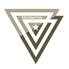 Triangle logo design element with designation lettering and star icon .