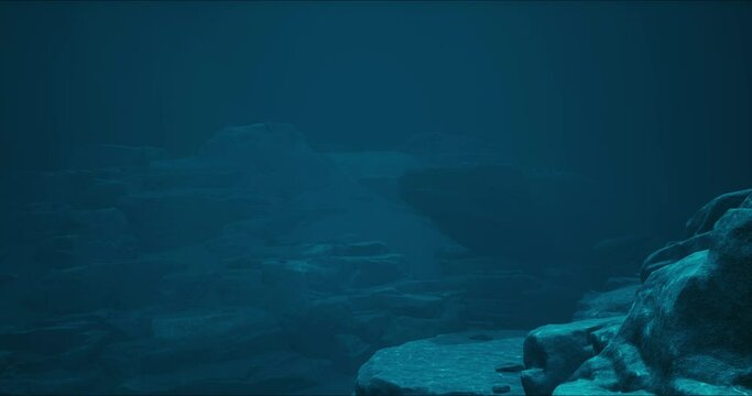 A predatory dinosaur living underwater went on an underwater hunt.