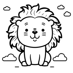 lion coloring page illustration