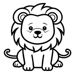 Obraz premium lion coloring page illustration