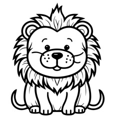 lion coloring page illustration