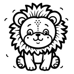 lion coloring page illustration