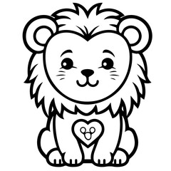 lion coloring page illustration