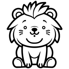 Fototapeta premium lion coloring page illustration