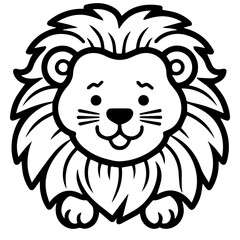 lion coloring page illustration