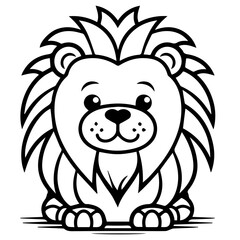 lion coloring page illustration