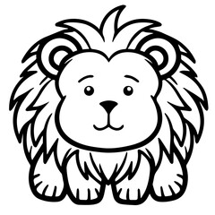 lion coloring page illustration