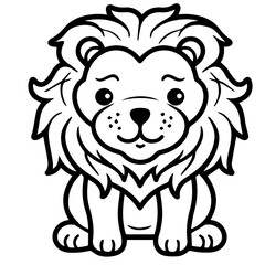 Obraz premium lion coloring page illustration