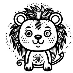 lion coloring page illustration