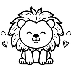 lion coloring page illustration