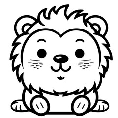 lion coloring page illustration