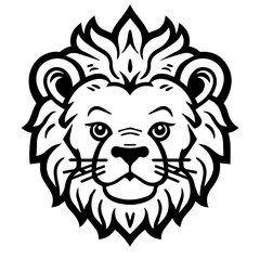 lion coloring page illustration