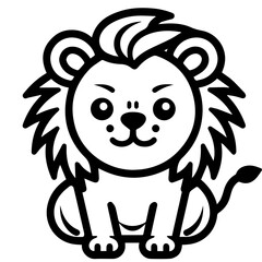 lion coloring page illustration