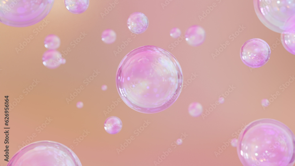 Aufkleber abstract flowing circles on a pastel-colored background with space. a multicolored spherical with a 