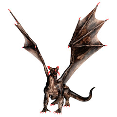 3D Rendering Fairy Tale Dragon on White