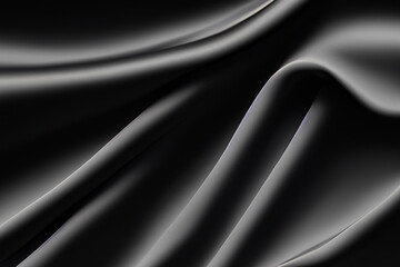 black elegance: abstract black silk satin texture with soft folds - stunning background with ample copy space for your design