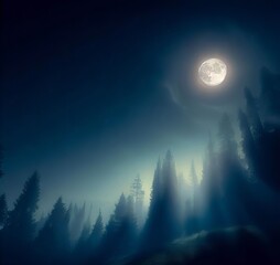 Fototapeta na wymiar landscape with moon