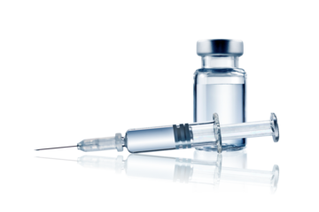 Medical vial for injection with a syringe
