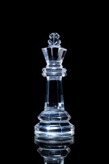 Obraz na płótnie Canvas crystal glass chess pieces on black