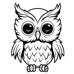 Owl - vector illustration. Icon design on white background.