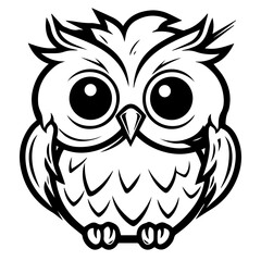 Owl - vector illustration. Icon design on white background.