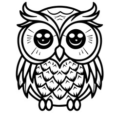 Owl - vector illustration. Icon design on white background.