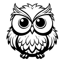 Owl - vector illustration. Icon design on white background.