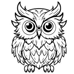 Owl - vector illustration. Icon design on white background.