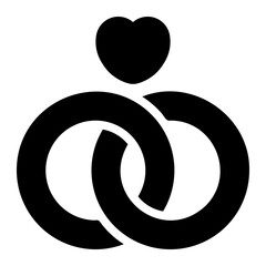 wedding rings glyph icon