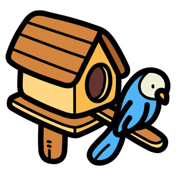 recommend clip art: birdhouse filled outline icon style