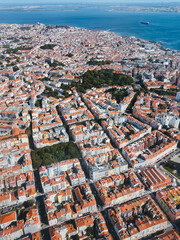 Obraz premium Lisbon Cityscape Aerial View From Above