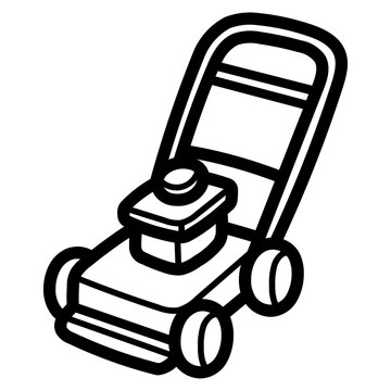 recommend clip art: lawnmower line icon style