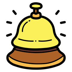 reception bell filled outline icon style