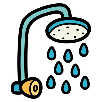 recommend clip art: shower filled outline icon style