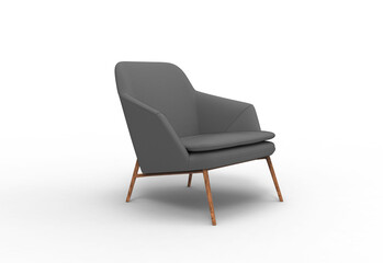 armchair angle view with shadow 3d render